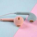 New a-006 two color earphone 3.5 high bass music mobile phone voice earplug in ear wired earphone