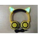 Cross border special payment for new children's cartoon cat ear headset with light-emitting folding mobile phone music headset
