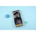 Ed-1017 cartoon cartoon monster horn headset with cute storage box mobile phone universal wired headset wholesale