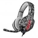 Cross border new cable headset camouflage computer games light-emitting headset subwoofer PS4 headset
