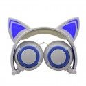 Cross border special payment for new children's cartoon cat ear headset with light-emitting folding mobile phone music headset