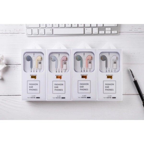New a-007 personalized game by wire headset type-C connector student sports stereo voice headset