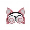 Earphone factory wholesales cross border special power supplier's popular cat fox ear luminous children's earphone