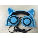 Cross border special payment for new children's cartoon cat ear headset with light-emitting folding mobile phone music headset