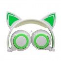 Cross border special payment for new children's cartoon cat ear headset with light-emitting folding mobile phone music headset