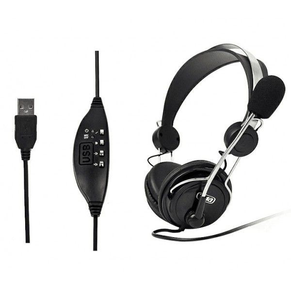 Cross border e-commerce manufacturers wholesale black and blue rotating mark wearable USB plug computer headset