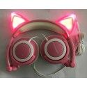 Cross border special payment for new children's cartoon cat ear headset with light-emitting folding mobile phone music headset
