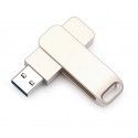 High grade beautiful metal zinc alloy rotary U-disk PR gift free laser engraving U-disk