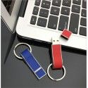 Key chain business leather case U disk PR gift embossed leather logo customized U disk