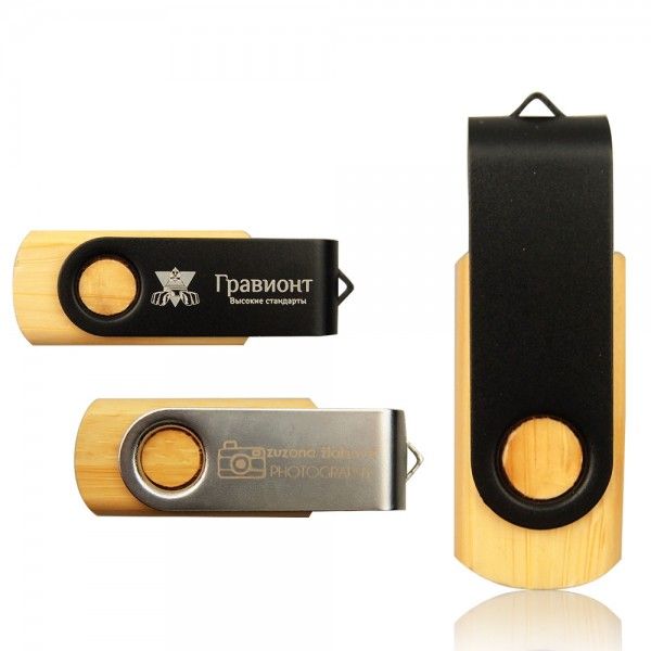 Wood rotary clip U disk custom environmental protection wood U disk logo laser engraving U disk