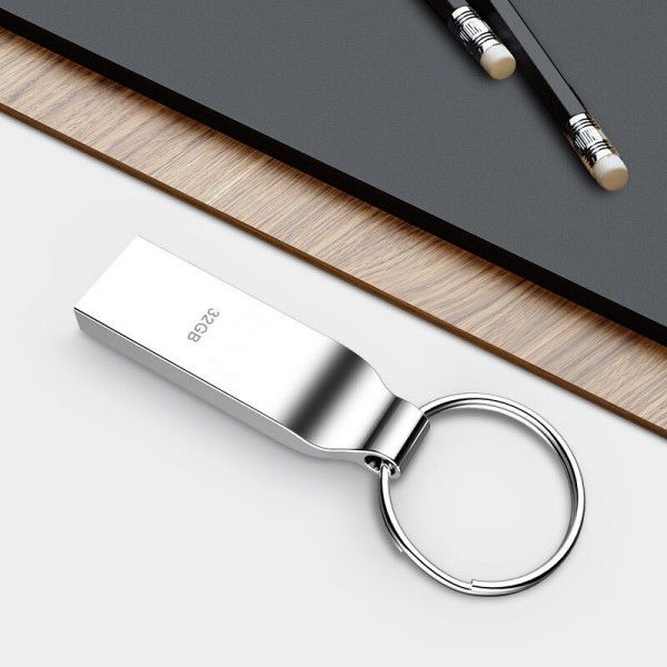 Customized metal Keyring U disk can be printed with logo Mini direct Keyring U disk