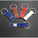 Key chain business leather case U disk PR gift embossed leather logo customized U disk