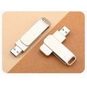 High grade beautiful metal zinc alloy rotary U-disk PR gift free laser engraving U-disk