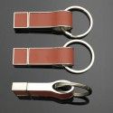 Key chain business leather case U disk PR gift embossed leather logo customized U disk