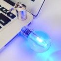 Creative light bulb USB flash disk customized key chain luminous USB flash disk logo laser engraving USB flash disk