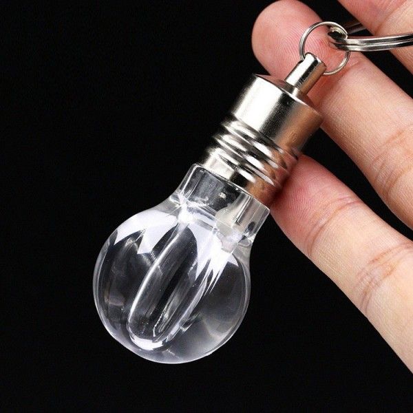 Creative light bulb USB flash disk customized key chain luminous USB flash disk logo laser engraving USB flash disk