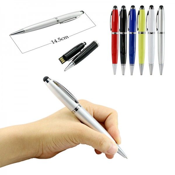 Metal touch screen capacitive pen U disk custom ballpoint pen U disk logo laser engraving U disk