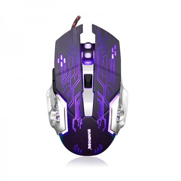 X2 colorful luminous mouse wired mouse eat chicken game mouse desktop laptop general