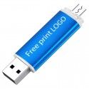 Manufacturer Metal bright color mobile phone U disk customized advertising exhibition gift U disk computer Android mobile phone interface U disk