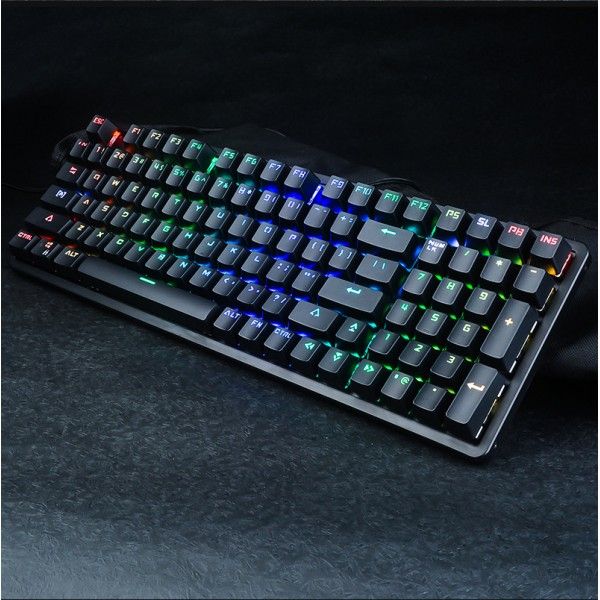 Direct private model pluggable green axis real mechanical keyboard RGB luminous 98 key game mechanical keyboard 