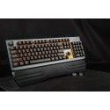 Customized USB pluggable green shaft handle semi mechanical game keyboard metal keyboard 