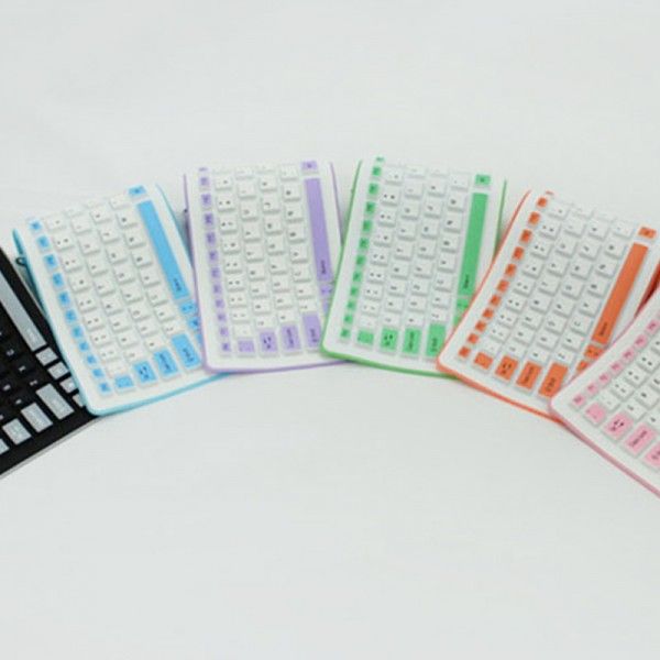 Factory wholesale 103 key silica gel waterproof and dustproof foldable industrial office soft keyboard can be connected with mobile phone