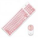 Ik6630 wireless keyboard and mouse set punk round key cap silent power saving wireless key mouse set