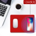10W wireless mobile phone charging mouse pad Pu wireless charging mouse pad customized advertising wireless charging mouse pad