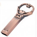 Creative metal love key USB stick 16g heart-shaped bronze key storage USB stick pendant USB stick customized gift 32g