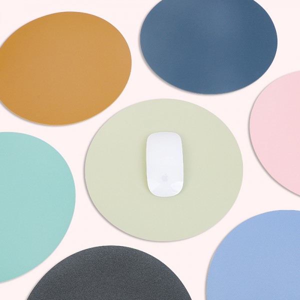 Round mouse pad small single double-sided solid color computer office game girls' desk pad anti slip mouse pad customization
