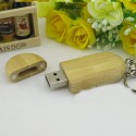 Wooden USB flash disk customized business advertising gift 2G wooden oval USB flash disk customized logo Engravable USB flash disk