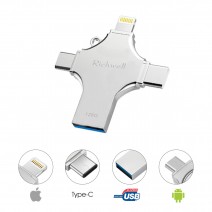 Applicable to Apple Android type cotg four in one USB flash disk 16g32g128g metal cross rotating USB flash disk