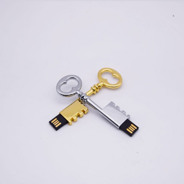 [xingtaiyuan] metal creative key USB flash disk high speed gold silver key USB flash disk logo laser engraving USB flash disk
