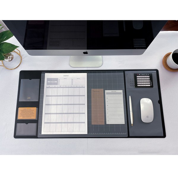 Ins retro multifunctional business office household waterproof large computer desk pad Pu mouse pad