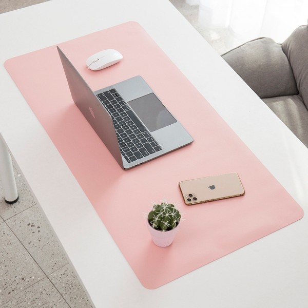 Amazon double-sided two-color PU Leather Desk Mat large mouse game mat learning desk mat