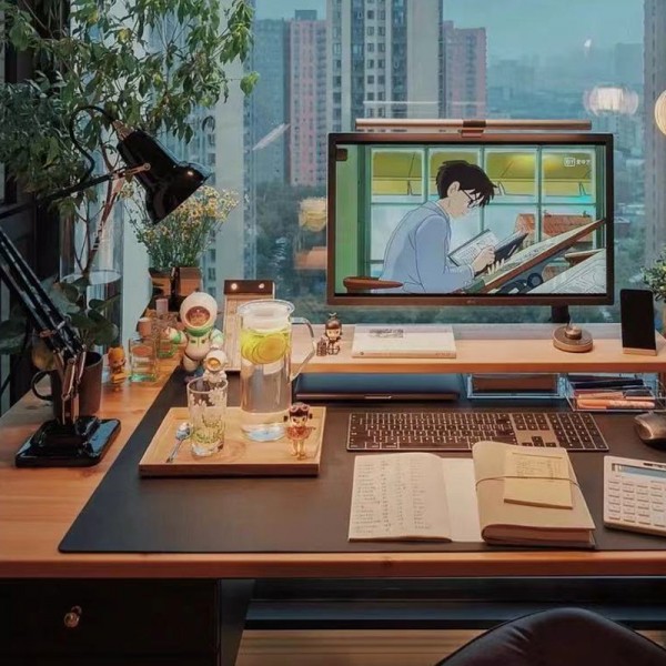 Avocado Green Table Pad large mouse pad simple large solid color silicone waterproof and anti-skid desk pad Office