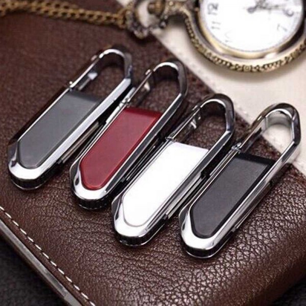 Foreign trade 8g16g key chain metal U disk 32g64g mountaineering buckle leather case fashion gift U disk custom logo