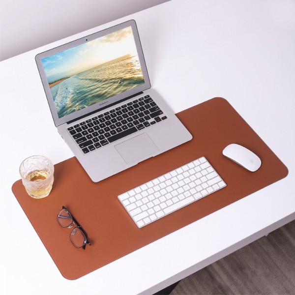 Source factory stock mouse pad leather desk pad business office computer desk pad single-sided monochrome computer pad