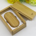 Wooden USB flash disk customized business advertising gift 2G wooden oval USB flash disk customized logo Engravable USB flash disk