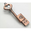 Creative metal love key USB stick 16g heart-shaped bronze key storage USB stick pendant USB stick customized gift 32g