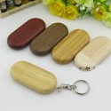 Wooden USB flash disk customized business advertising gift 2G wooden oval USB flash disk customized logo Engravable USB flash disk