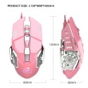 New pink game mouse 3200dpi white light design is not dazzling, fashionable and beautiful, suitable for office game mouse