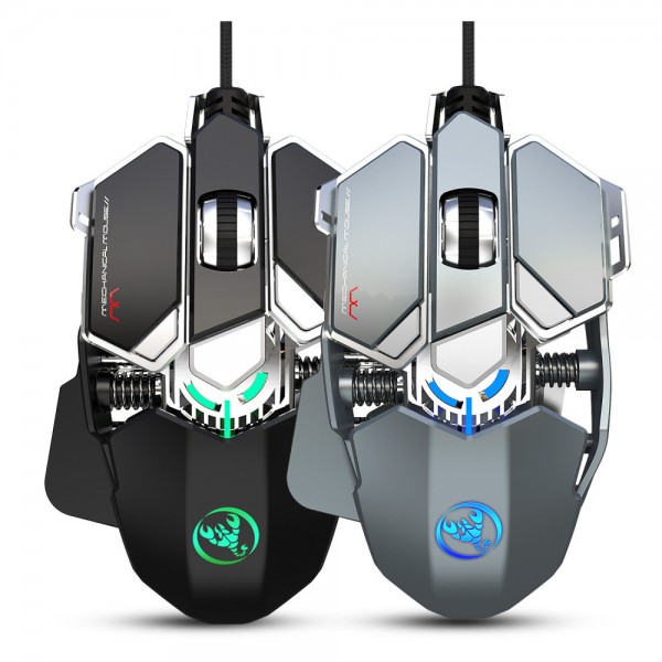 New mechanical game mouse 9-button macro definition color backlight wired mouse 6400dpi one PC