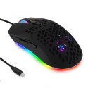 Hole hollowed out lightweight e-sports game mouse RGB luminous macro programming 6-key light-off wired mouse in stock