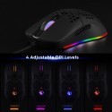 Hole hollowed out lightweight e-sports game mouse RGB luminous macro programming 6-key light-off wired mouse in stock