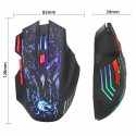 HXSJ water crack colorful luminous game mouse wired mouse 7-button photoelectric mouse USB