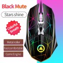New G11 wired mouse computer accessories metal wheel 4-Button luminous mouse game USB mouse