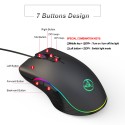 HXSJ new USB wired game mouse supports macro programming 8000dpi adjustable RGB luminous spot generation