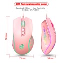New X100 wired game mouse colorful luminous E-sports Office Mouse adjustable 3600dpi spot wholesale