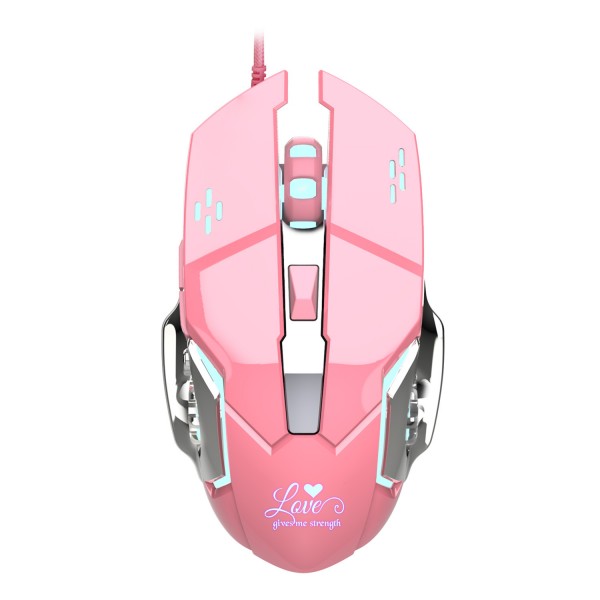 New pink game mouse 3200dpi white light design is not dazzling, fashionable and beautiful, suitable for office game mouse